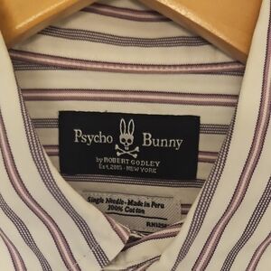 Psycho Bunny Men's Striped Shirt - White and Purple